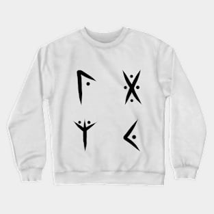 Four Runes in Black Crewneck Sweatshirt